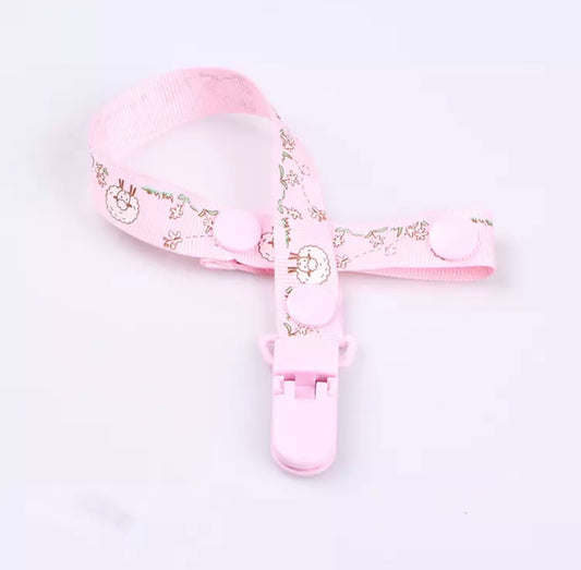 Pink Sheep Pacifier Clip