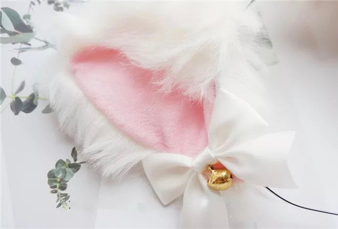 DDLGVERSE Luxury Ears With Bells White Bell Close Up