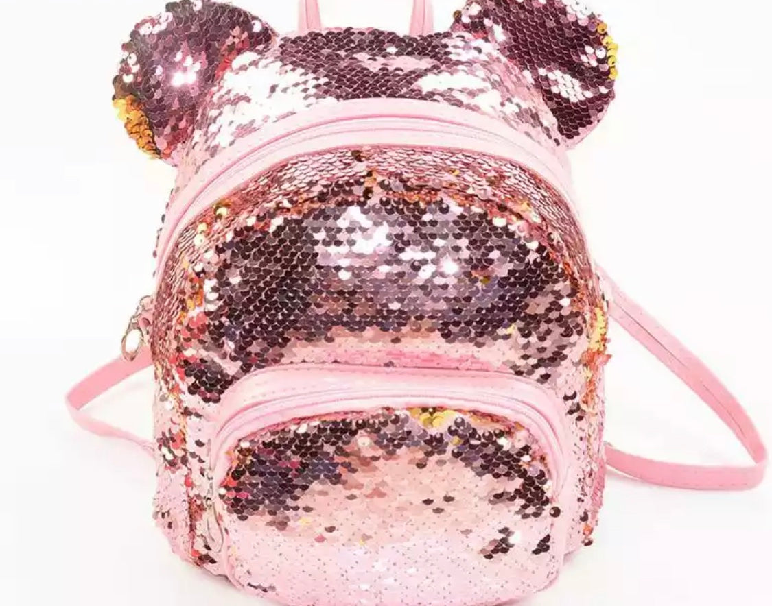 DDLGVERSE Mini Sequin Mouse Backpack Pink