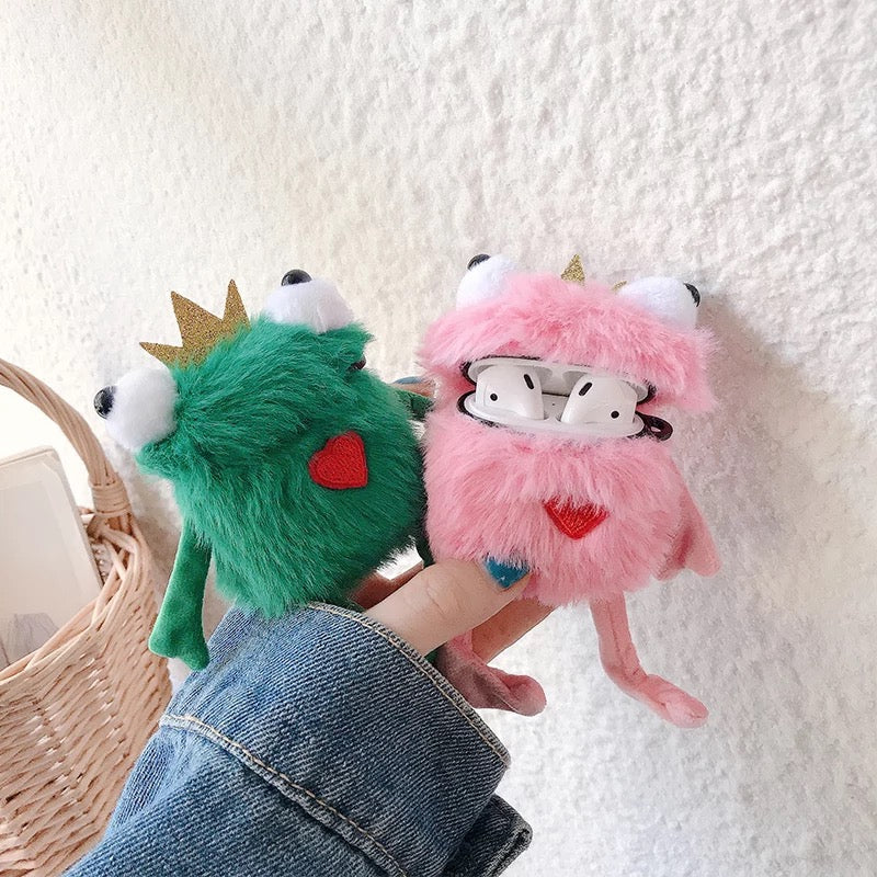 DDLGVERSE Character Fluffy AirPod Cases frogs
