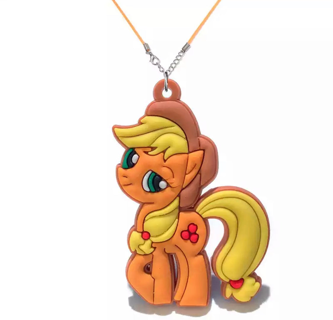 DDLGVERSE Cartoon Pony Necklace Orange
