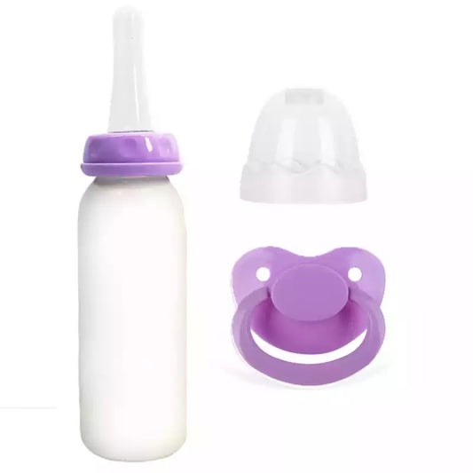 Purple Adult Bottle & Paci Set