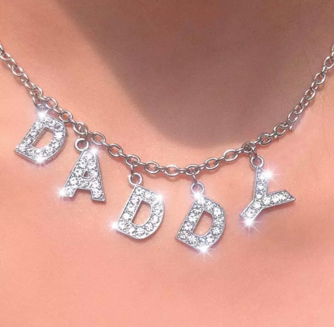 DDLGVERSE Daddy Silver Plated Necklace