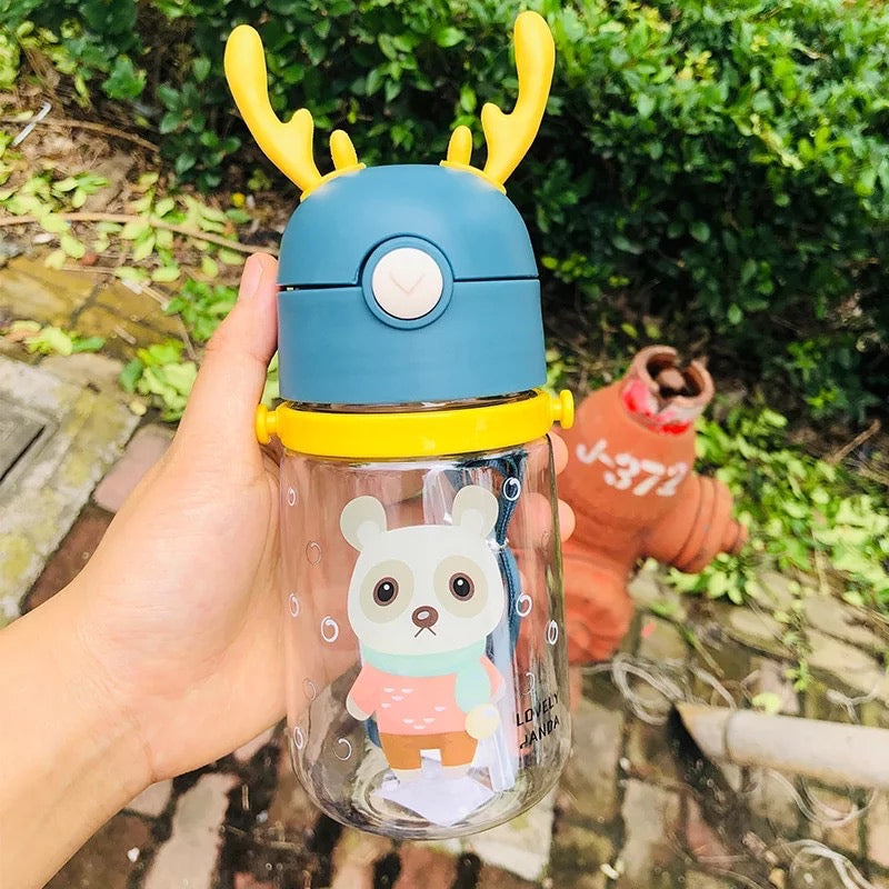 Forest Animal Straw Sippy Bottles