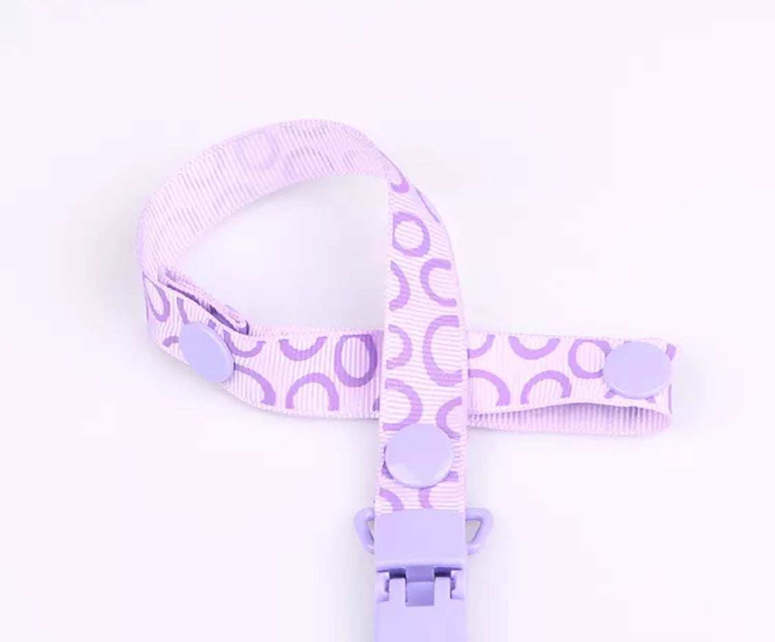 Purple Circles Pacifier Clip
