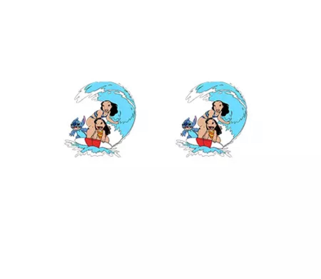 DDLGVERSE Lilo and Stitch Wave Stud Earrings