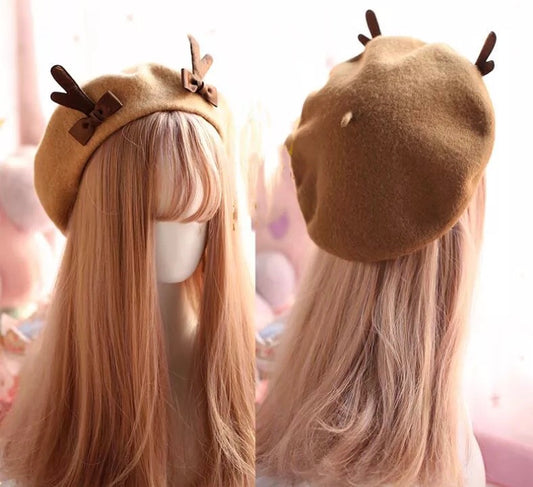 DDLGVERSE Reindeer Beret Front and Rear View