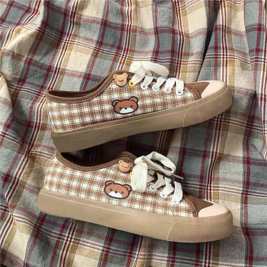 Checkered Bear Sneakers