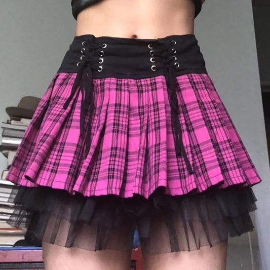Punk Inspired Checked Skirt
