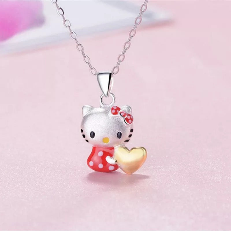 DDLGVERSE Hello Kitty Silver Plated Character Necklace Pendant