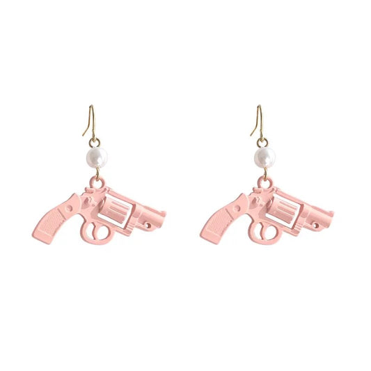 Pastel Pink Pistol Earrings