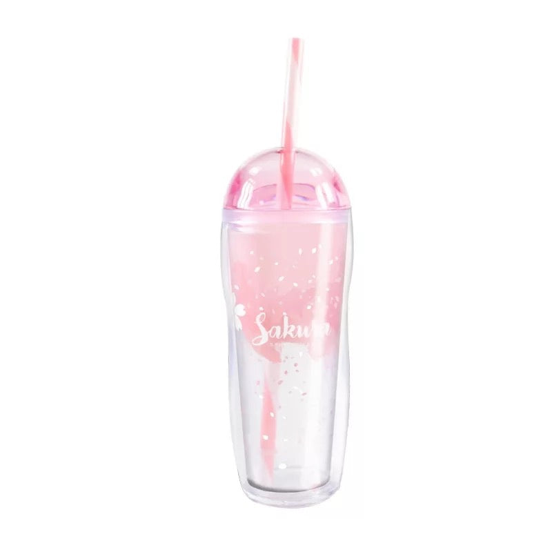 Sakura Straw Bottle Cups