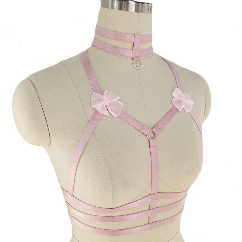 Silk Pink Floral Body Harness
