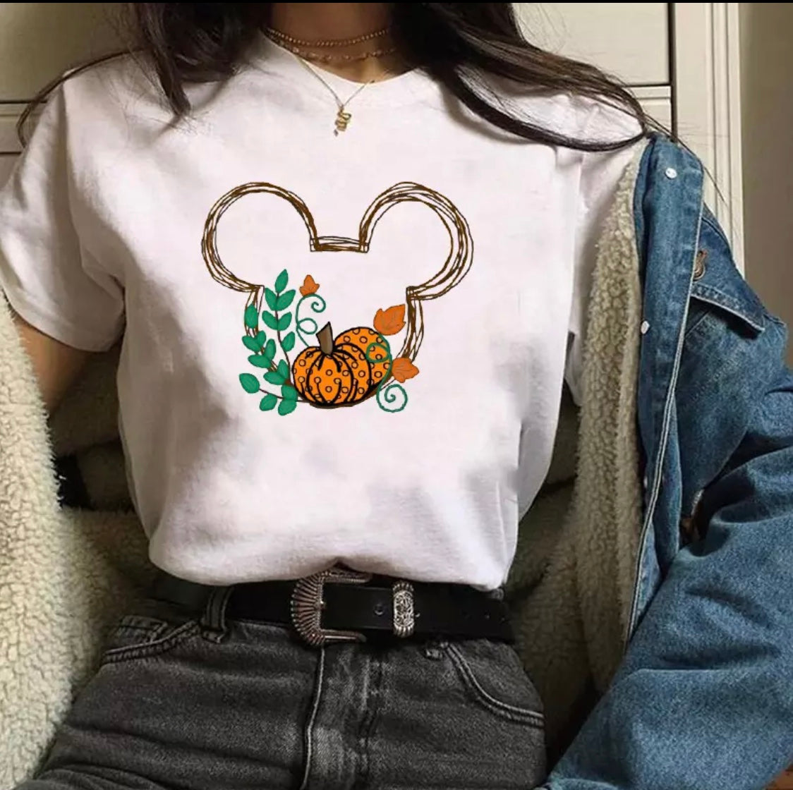 Mouse Silhouette Pumpkin T-Shirt