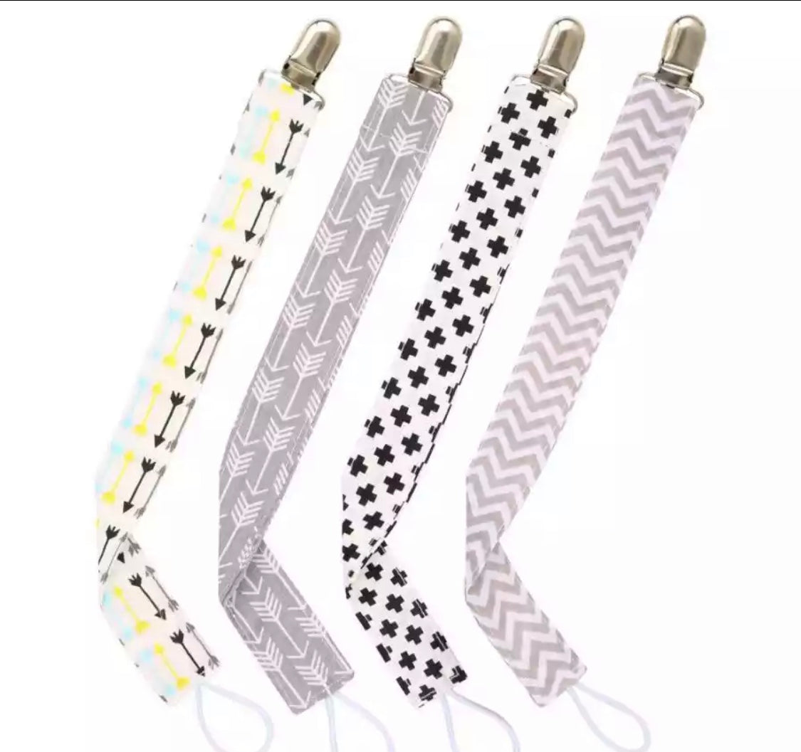 Geometric Pacifier Clips Set of 4