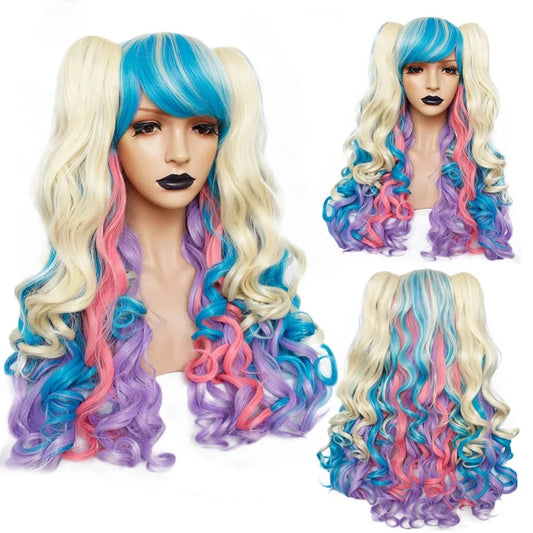 DDLGVERSE Pastel Rainbow Wig