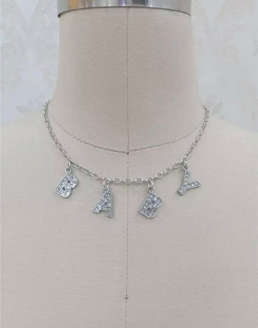 DDLGVERSE baby silver plated necklace