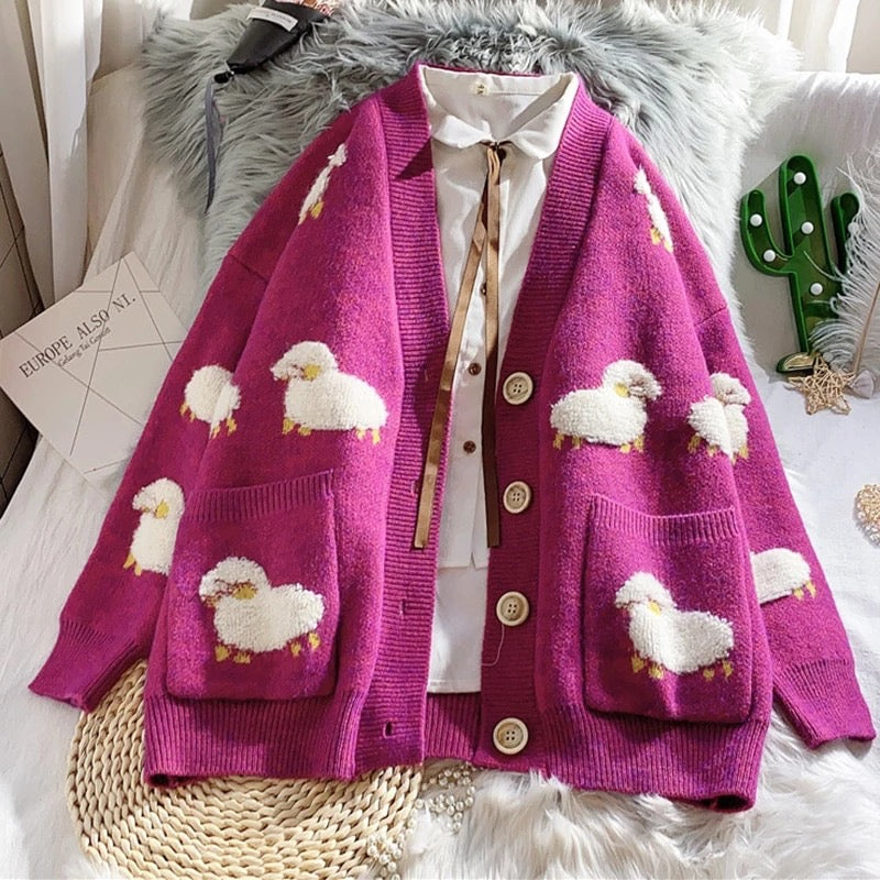 Knitted Sheep Cardigan