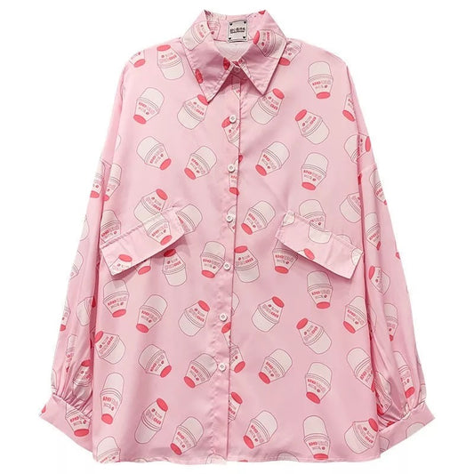 Kawaii Pink Button Shirt