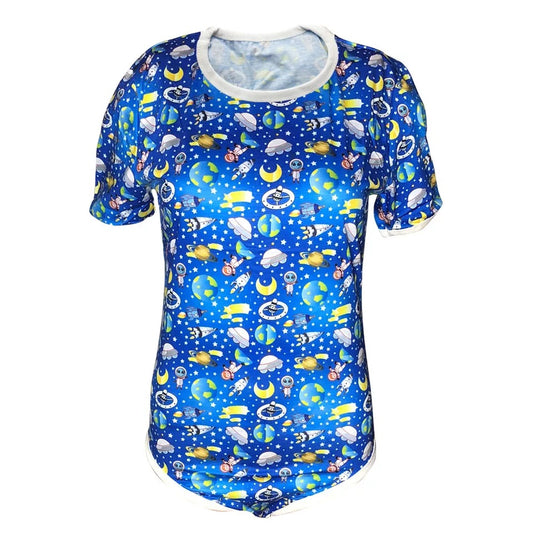 DDLGVERSE Outer Space Adult Onesie Front View