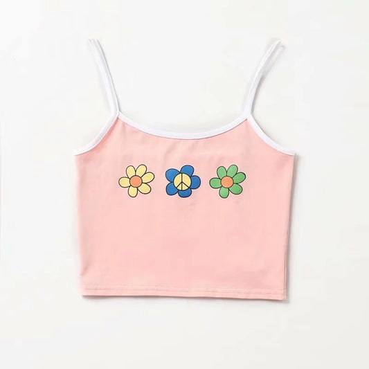 Hippy Flower Cropped Vest