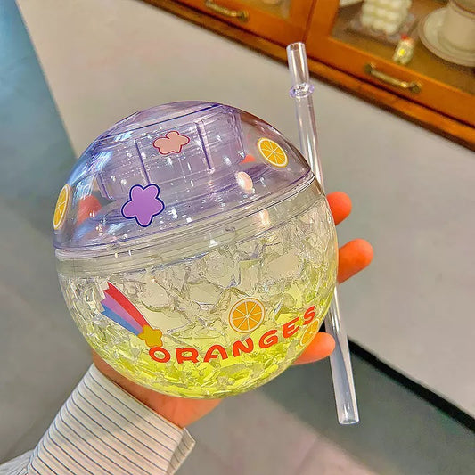 Kawaii Spherical Straw Bottle