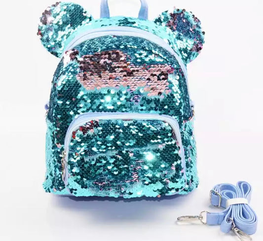 DDLGVERSE Mini Sequin Mouse Backpack Sky Blue