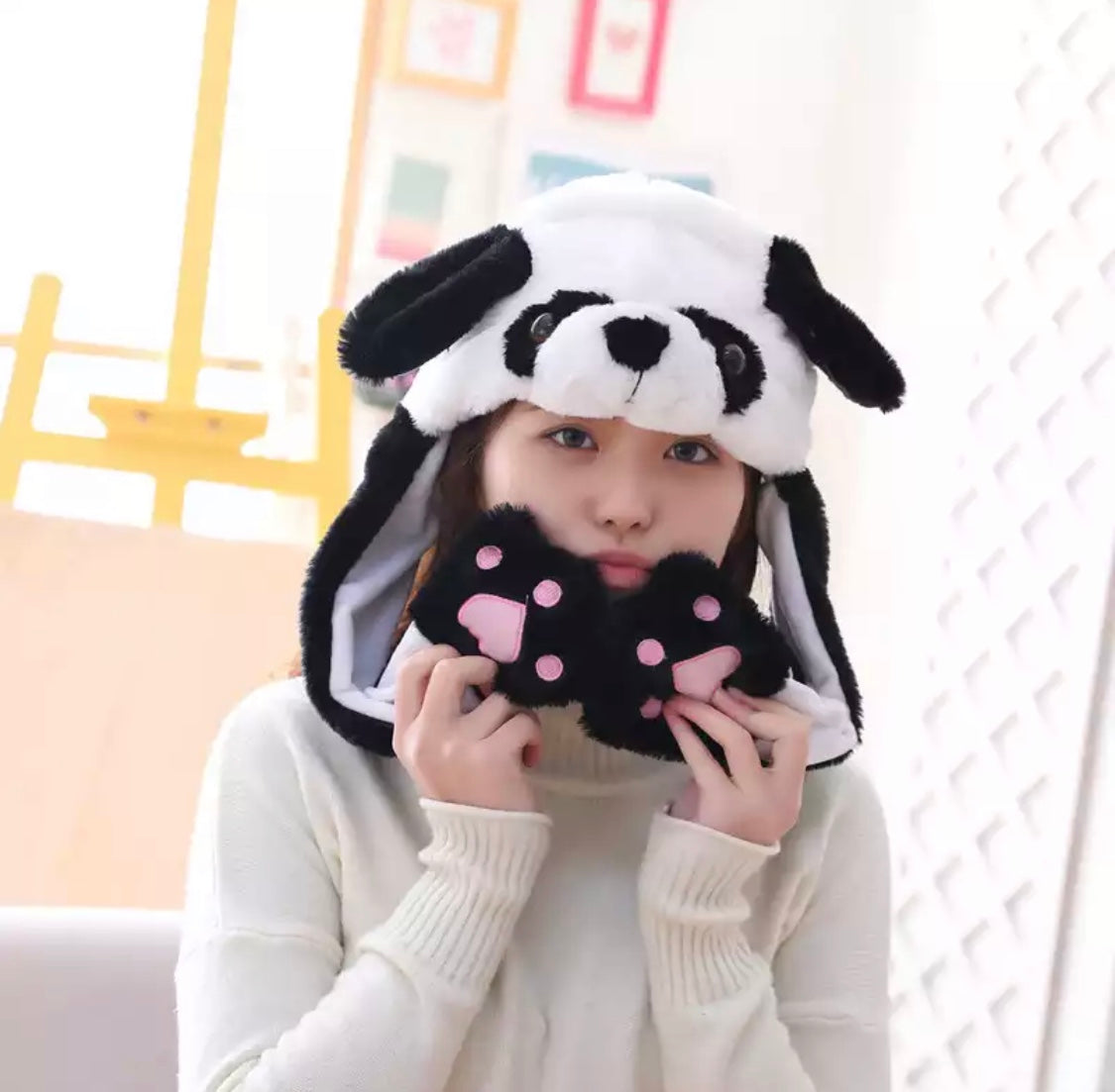 DDLGVERSE Panda Bear Floppy Ear Hat