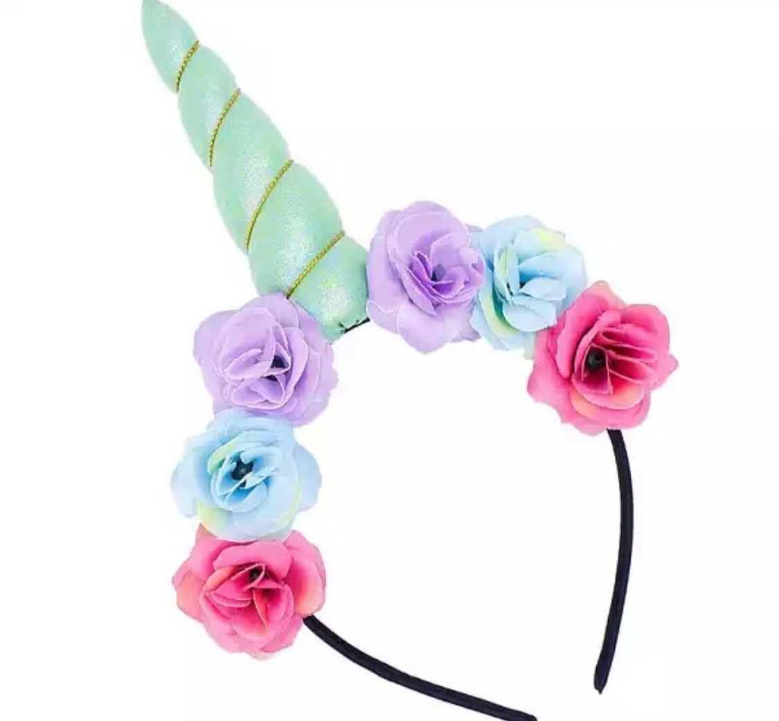 DDLGVERSE Unicorn Headband Floral Blue