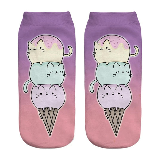 DDLGVERSE Pusheen Ice Cream Cone Socks