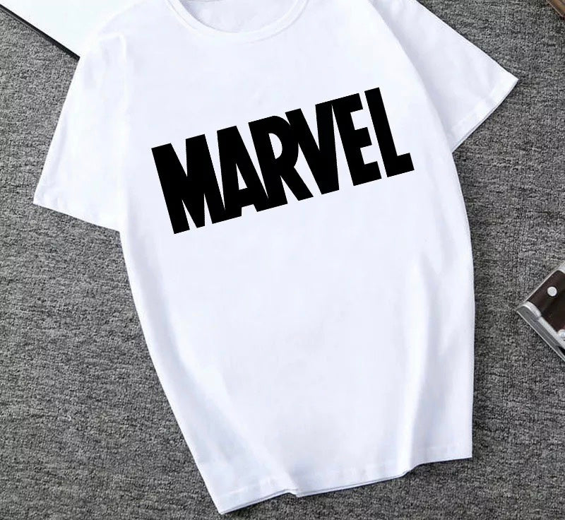 DDLGVERSE Slogan T-Shirt Marvel Black Block Writing