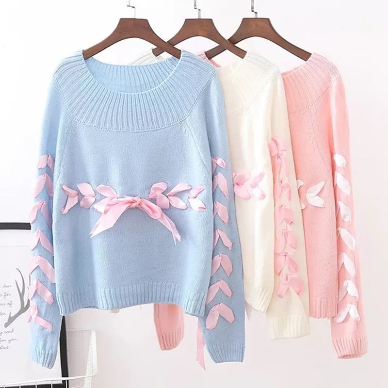 Knitted Ribbon Sweater