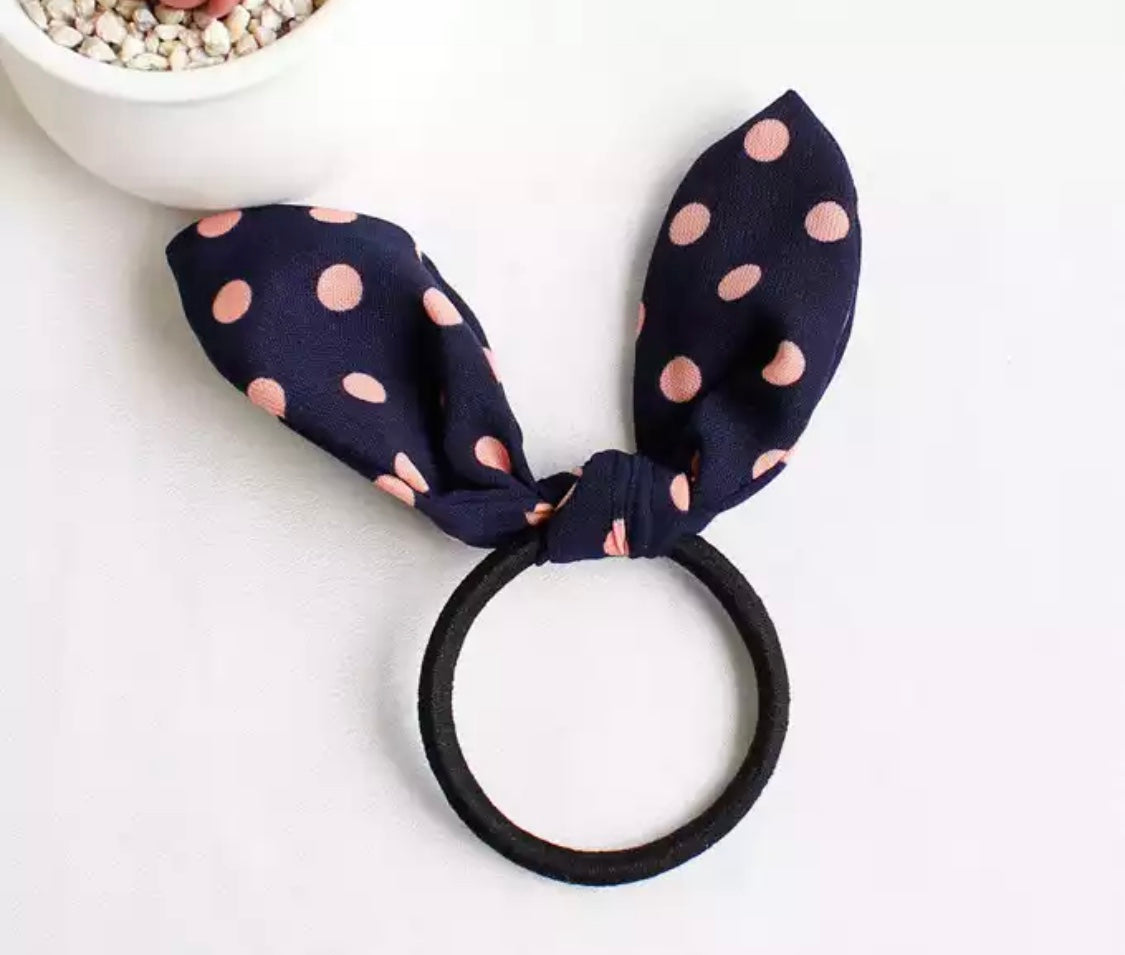 DDLGVERSE Bow Hair Ties Pink Spots