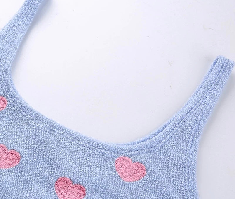 Love Heart Embroidered Vest