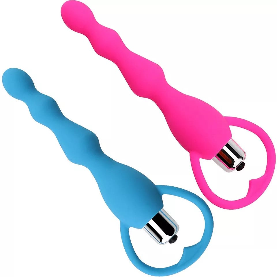 DDLGVERSE anal massagers blue (left) and pink (right)