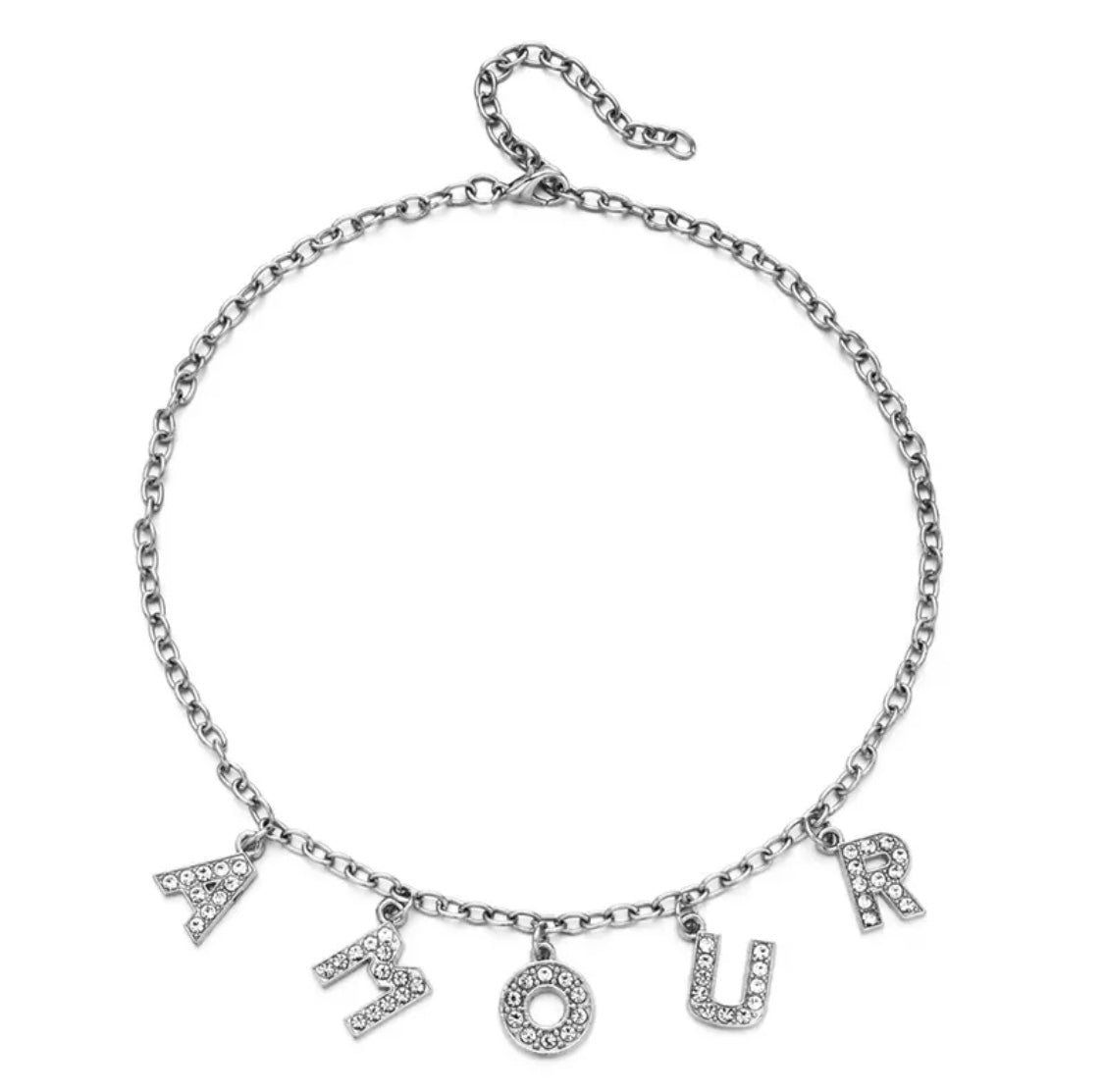 DDLGVERSE amour silver plated necklace