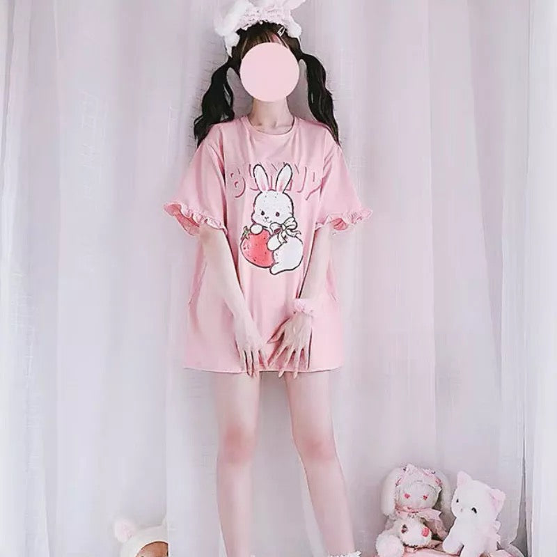 Bunny Print T-Shirt Dress