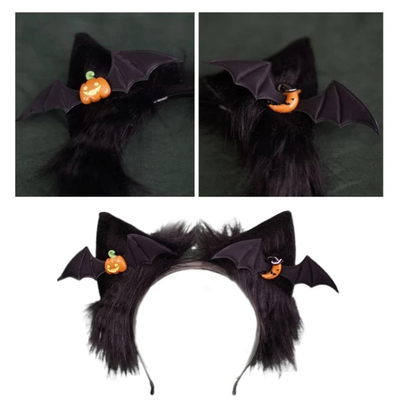Spooky Pumpkin Kitty Ears