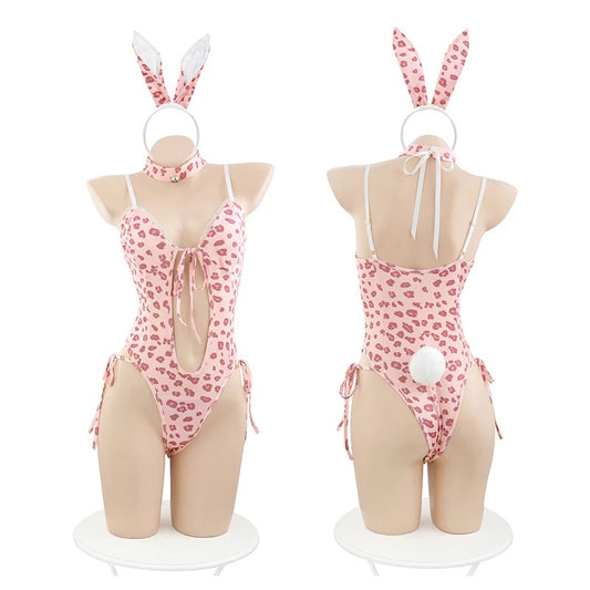 Pink Leopard Bunny Cosplay Outfit