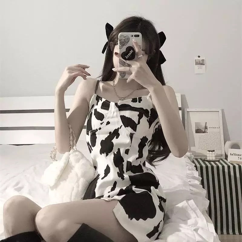 Cow Print Slip Dress