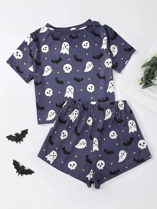 Ghosts & Skull Shorts & Tee Pyjamas