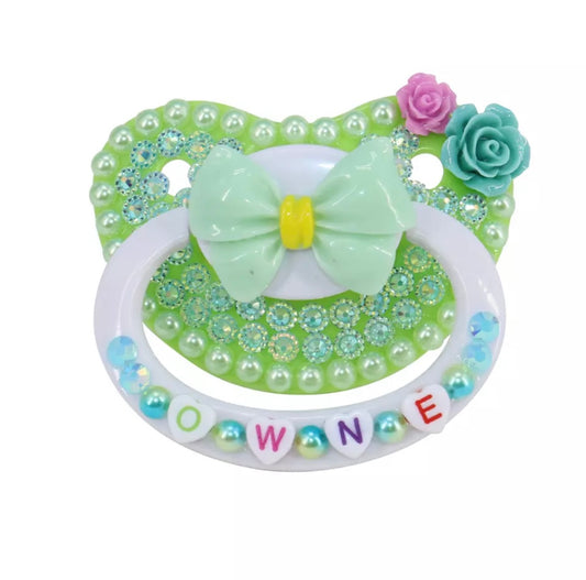 Mint Bow Adult Pacifier
