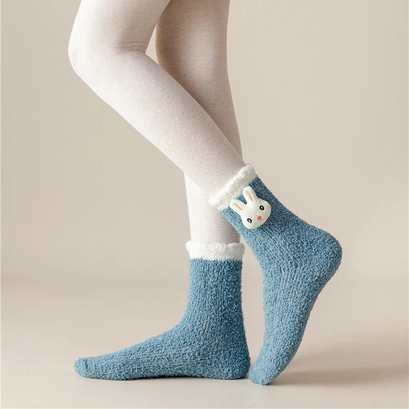 Cable Knit Fuzzy Socks