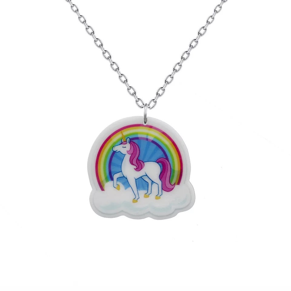 DDLGVERSE Rainbow Unicorn Necklace 