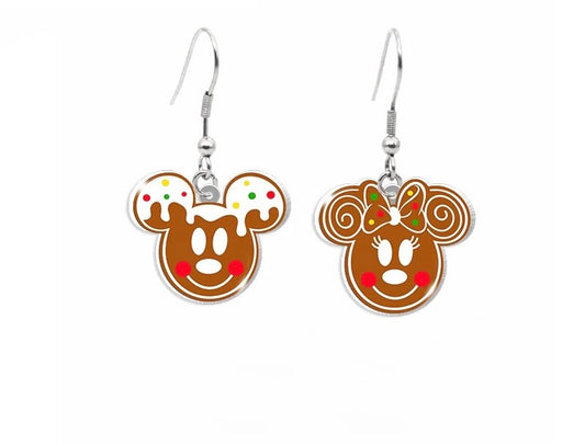 Gingerbread Mouse Head Earrings
