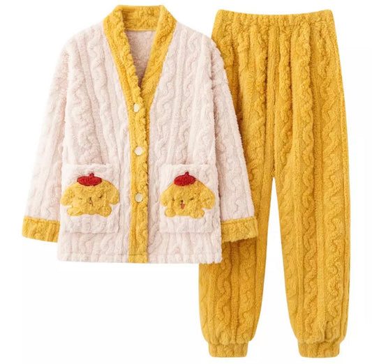 Puddin’ Dog Cable Knit Fluff Pyjamas