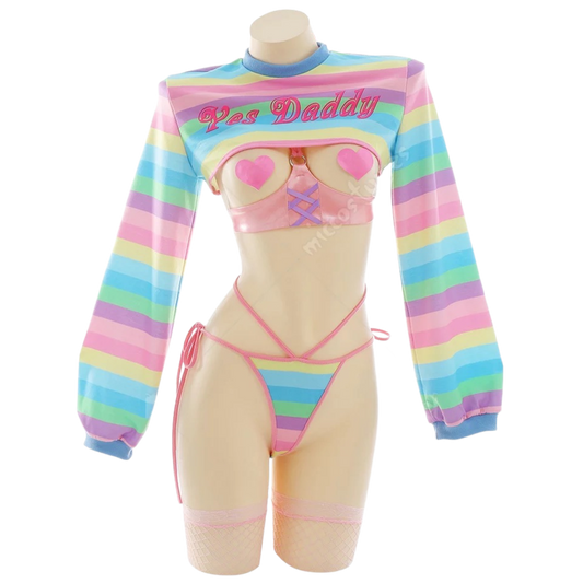 Female Party Sexy Lingerie Underwear Uncensored 4-Piece Set Transparen –  YunaSexDoll