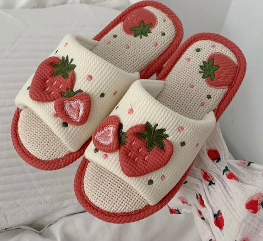 Linen Strawberry Sliders