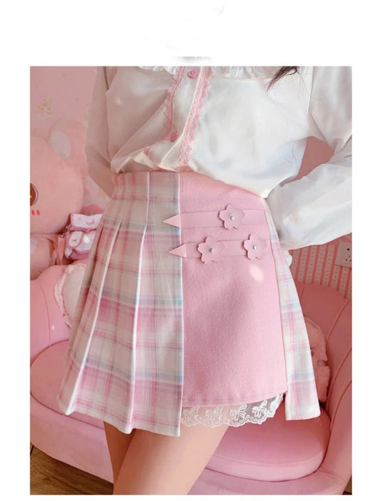 Preppy Pastel Pink Tennis Skirt
