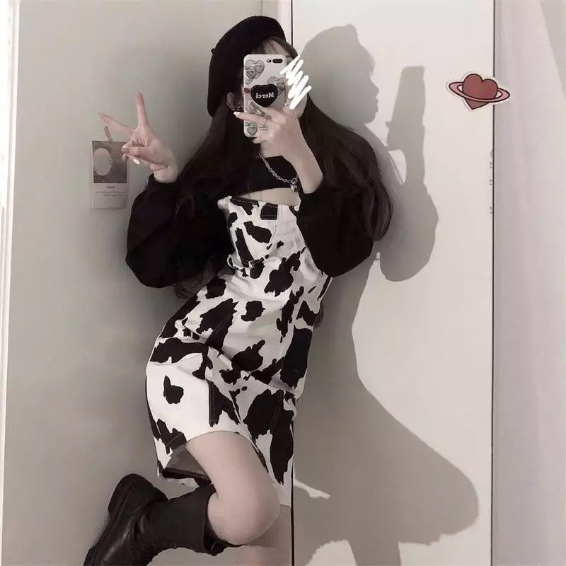 Cow Print Slip Dress